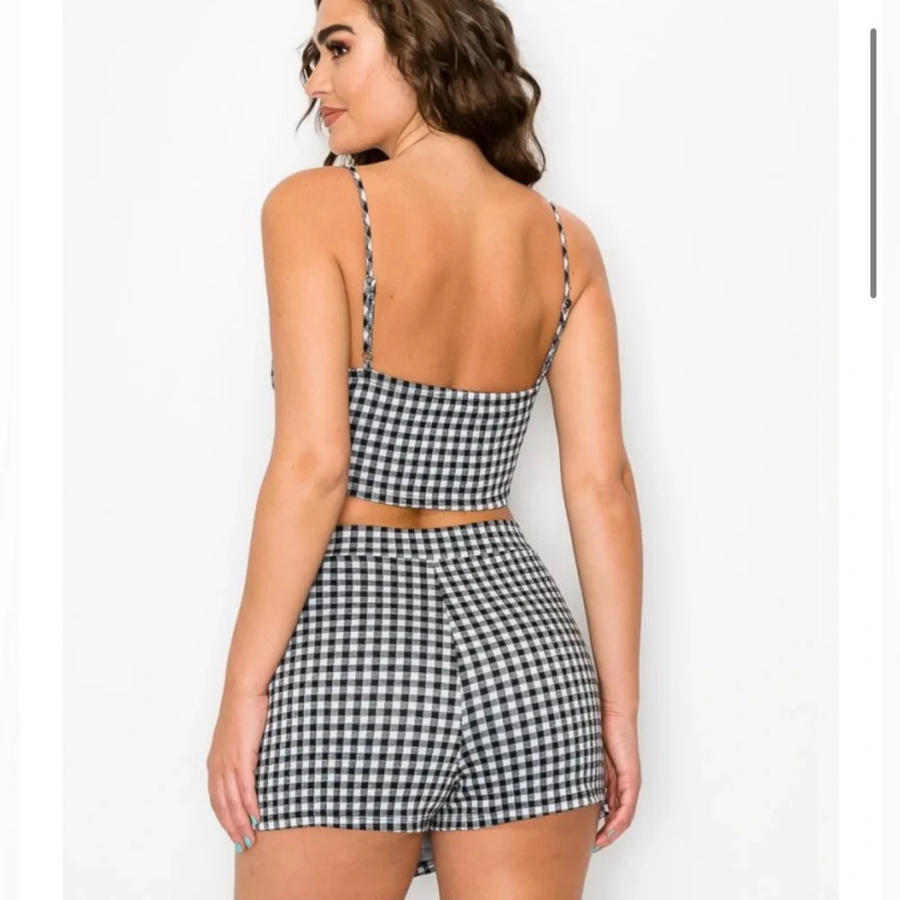 Black and White Checkered Skort Set - Picture 3 of 8